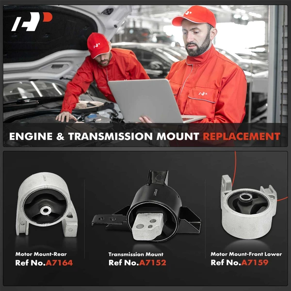 3-Pc Engine Mount and Transmission Mount Kit Front & Rear A-Premium APEM635