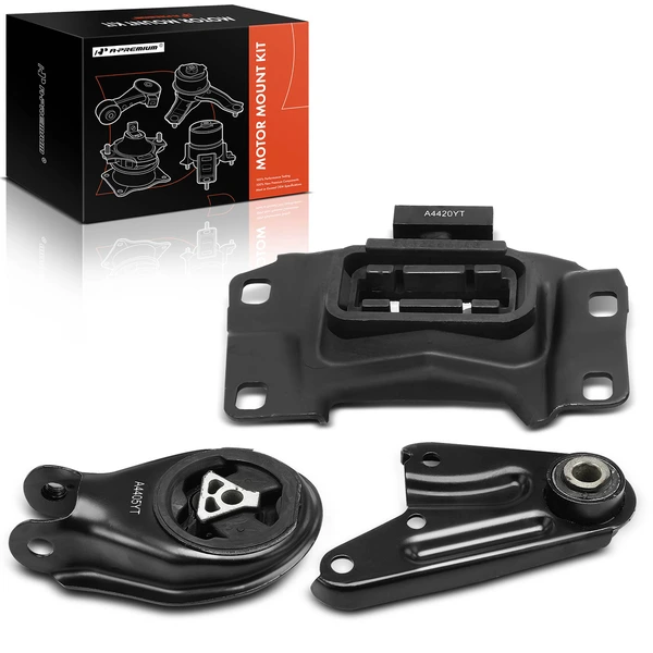 3-Pc Engine Mount + Manual Transmission Mount + Engine Torque Strut Mount, Rear, A-Premium APEM737