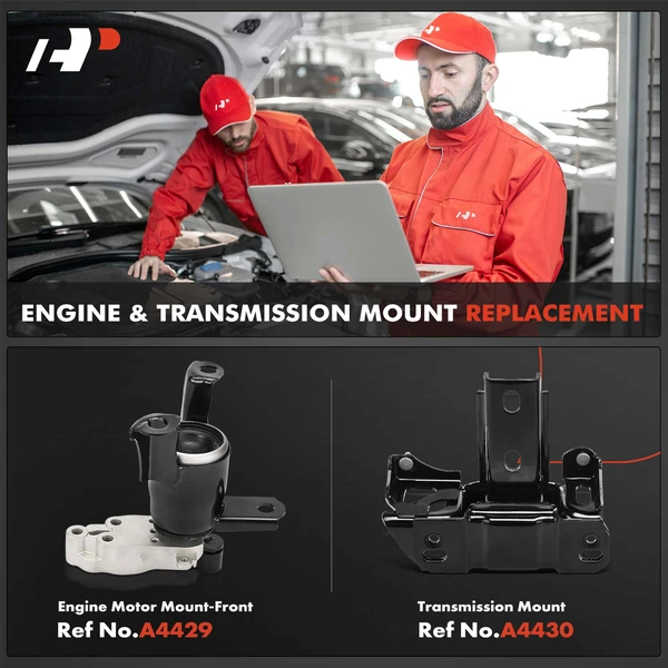 2-Pc Engine Motor Mount + Automatic Transmission Mount, Front, A-Premium APEM739