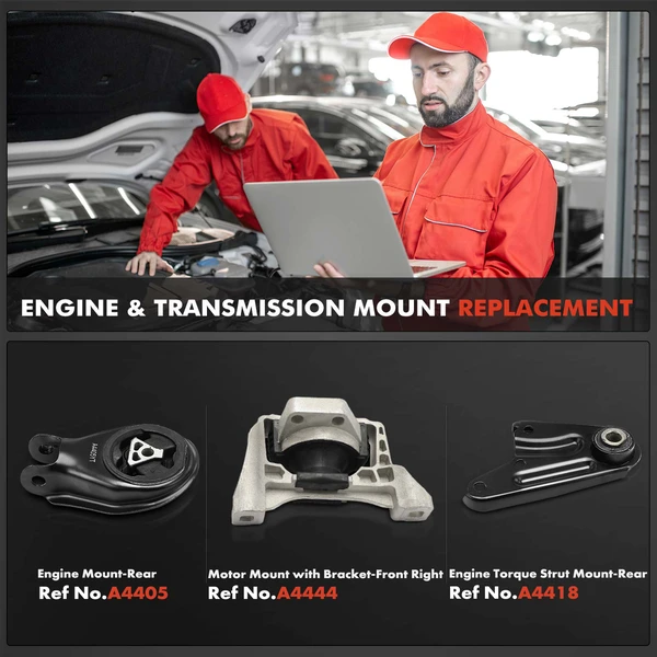 3-Pc Motor Mount + Torque Strut Mount, Front Right & Rear, A-Premium APEM741