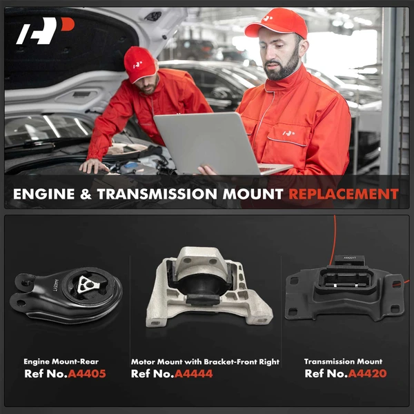 3-Pc Motor Mount + Transmission Mount, Front Right & Rear, A-Premium APEM742