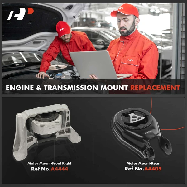 2-Pc Motor Mount Front Right & Rear A-Premium APEM743