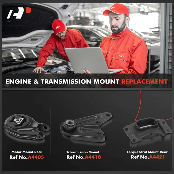 3-Pc Engine Mount and Transmission Mount Kit Rear A-Premium APEM744