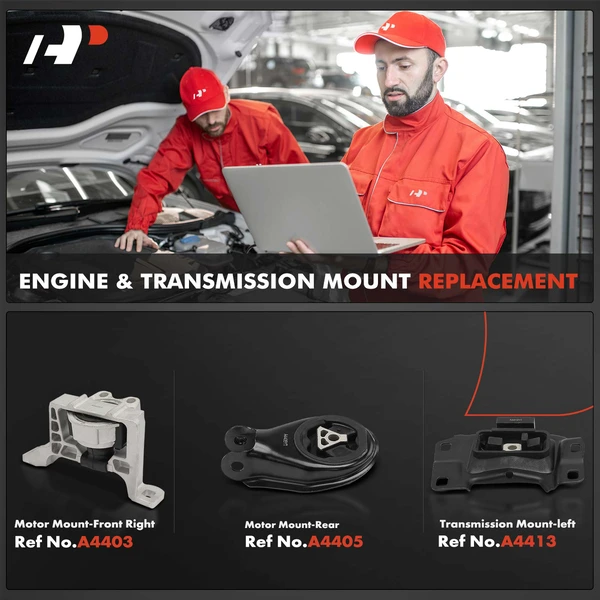 3-Pc Motor Mount + Transmission Mount, Front & Rear, A-Premium APEM747