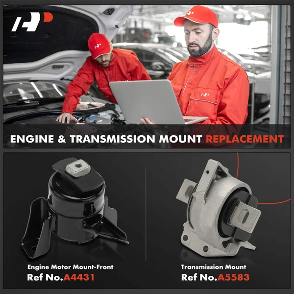 2-Pc Engine Motor Mount + Transmission Mount, Front, A-Premium APEM749