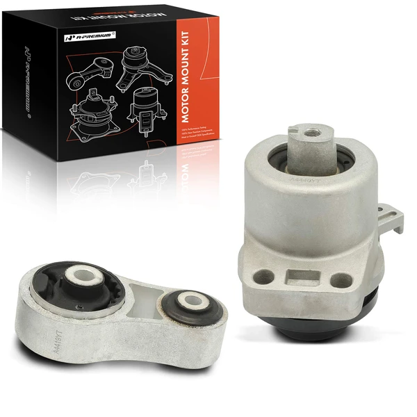 2-Pc Motor Mount + Torque Strut Mount, Front Right & Rear, A-Premium APEM753