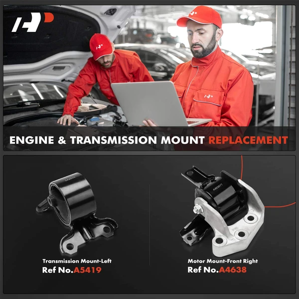 2-Pc Engine Mount and Transmission Mount Kit Front A-Premium APEM784