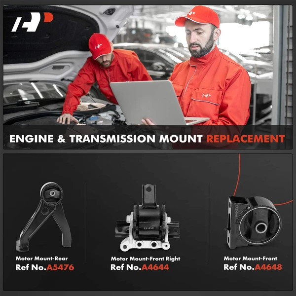 3-Pc Motor Mount, Front & Rear, A-Premium APEM786