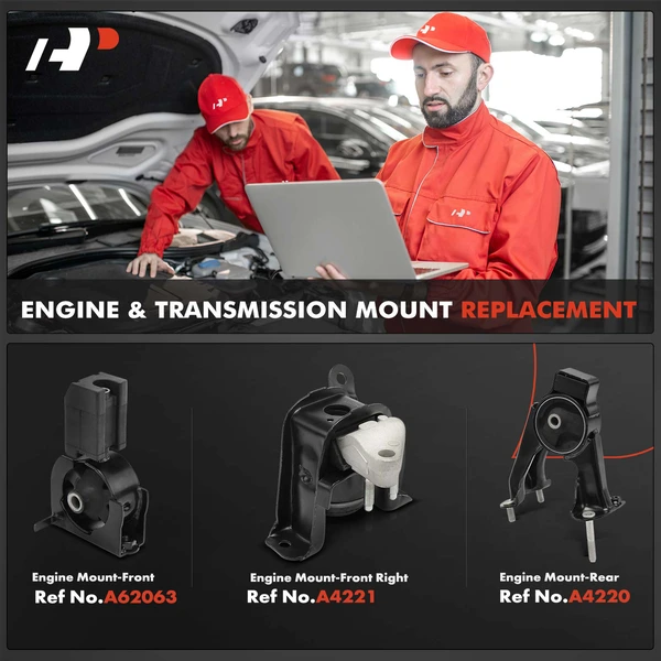 3-Pc Engine Mount, Front & Rear, A-Premium APEM880