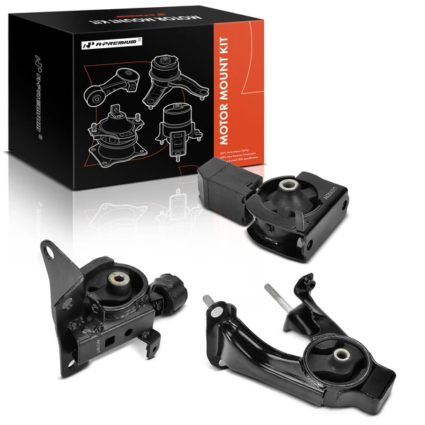 2003-2008 Toyota Corolla 3-Pc Engine Mount and Transmission Mount Kit Front & Rear A-Premium APEM883