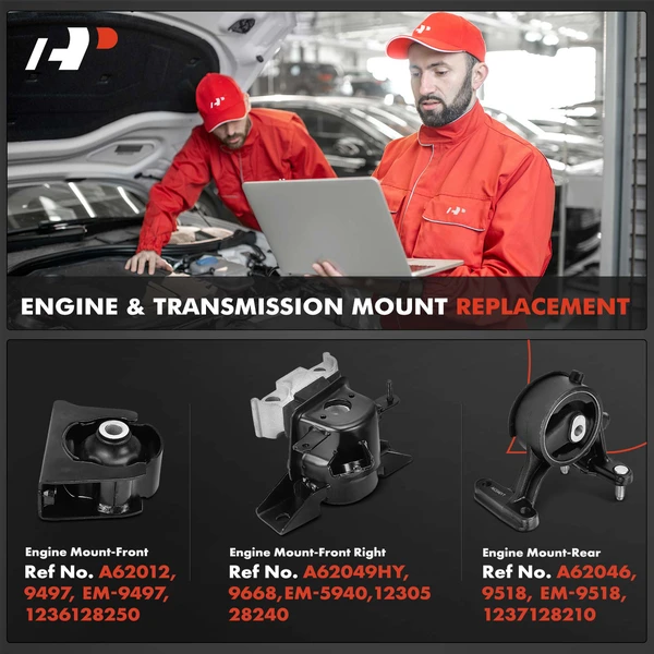 3-Pc Engine Mount, Front & Rear, A-Premium APEM896