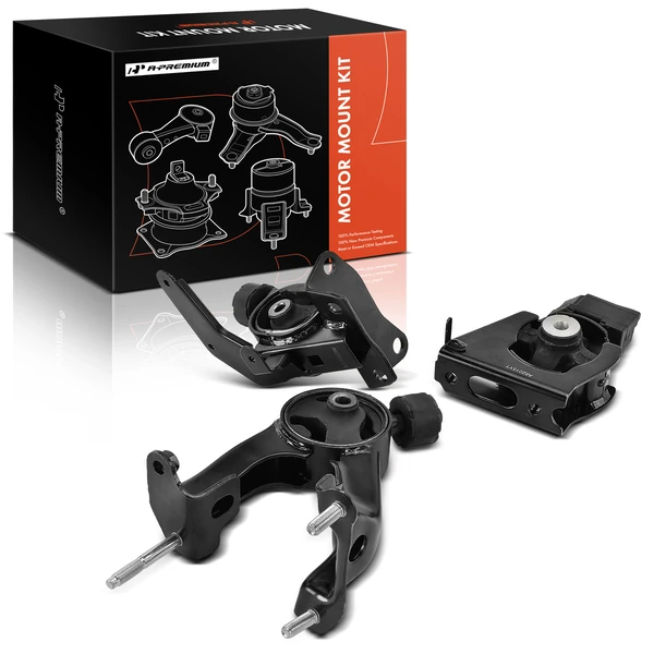 2009-2013 Toyota Corolla 3-Pc Engine Mount and Transmission Mount Kit Front & Rear A-Premium APEM848