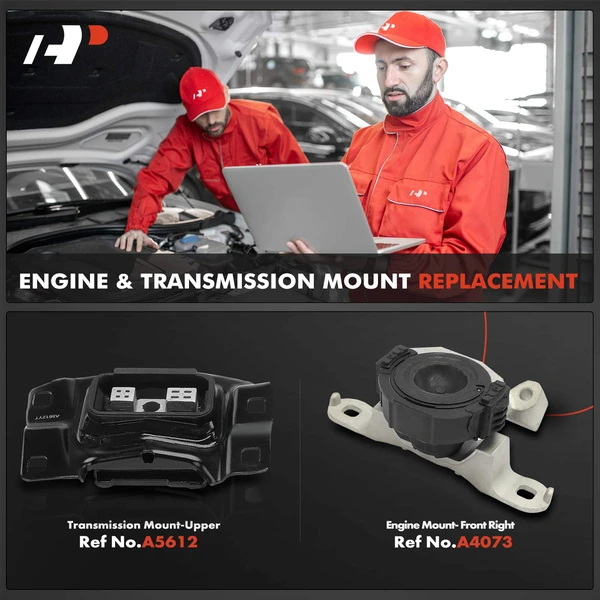 2-Pc Engine Mount and Transmission Mount Kit Front & Upper A-Premium APEM925