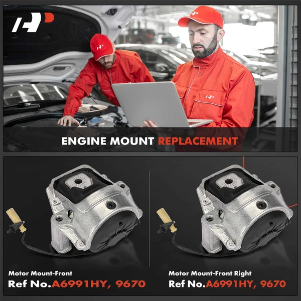 2-Pc Motor Mount, Front, A-Premium APEM943