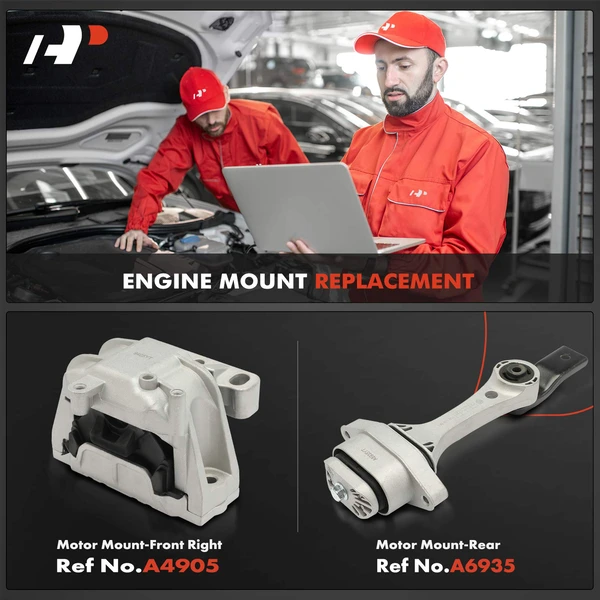 2-Pc Motor Mount Front & Rear A-Premium APEM955