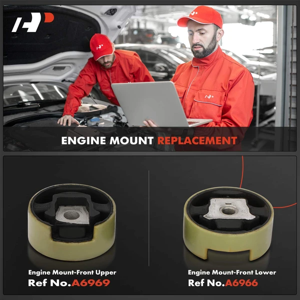 2-Pc Engine Mount, Front Upper & Lower, A-Premium APEM960