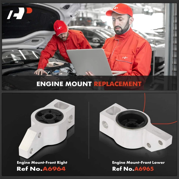 2-Pc Engine Mount, Front Left & Right, A-Premium APEM961