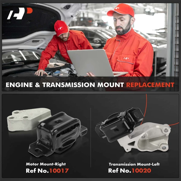 2-Pc Motor Mount + Transmission Mount, Left & Right, A-Premium APEM972