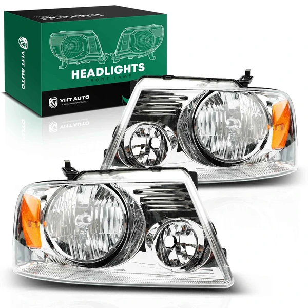 Front Halogen Headlights Assembly H13 9008 without Bulb for 2006-2008 Lincoln Mark LT