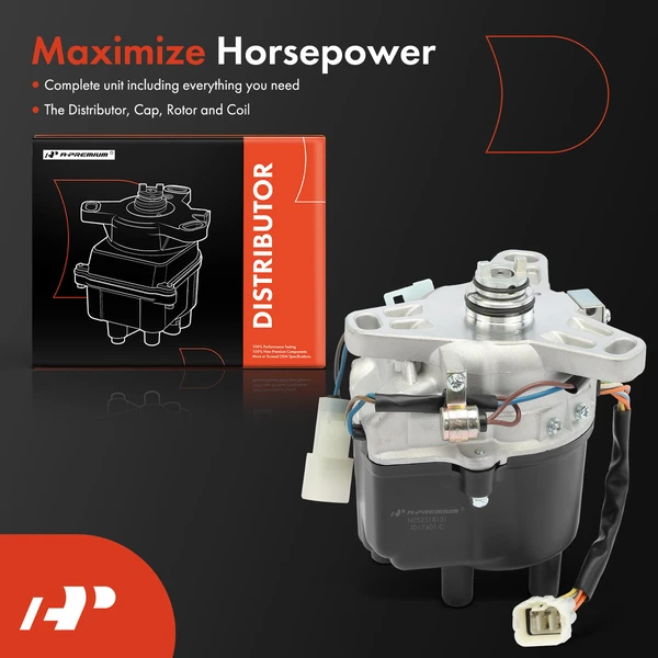 Ignition Distributor with Cap & Rotor for Honda Civic CRX 1988-1991 L4 1.5L 1.6L