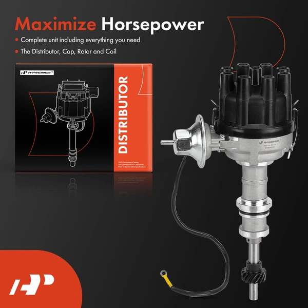 Ignition Distributor with Cap & Rotor for Ford F-250 F-350 Mercury Cougar