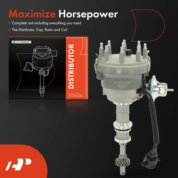 Ignition Distributor with Cap & Rotor for 1974-1976 Mercury Montego