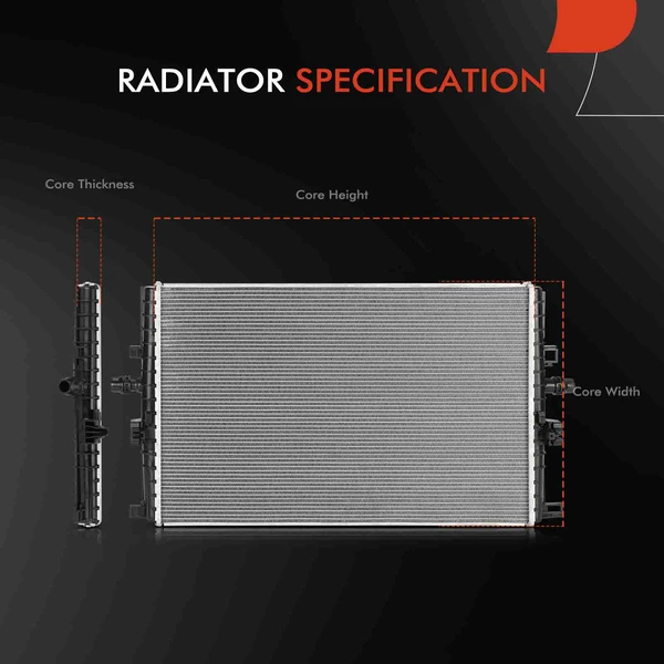 Battery Coolant Aluminum Radiator without Oil Cooler for Tesla 3 2021-2023 Y 2020-2023