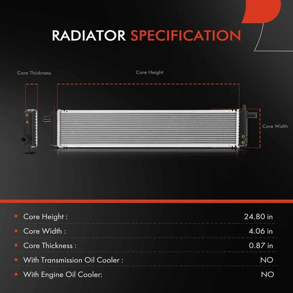 Aluminum Radiator without Oil Cooler for Toyota RAV4 2016-2018 Lexus NX300h L4 2.5L