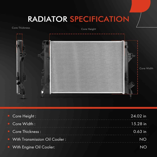 Aluminum Radiator without Oil Cooler for Hyundai Veloster 2019-2021 Kia Soul 2.0L