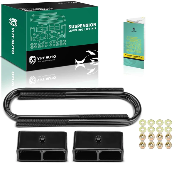 2-inch Rear Leveling Lift Kit with Blocks & U-Bolts for 1999-2022 Ford F-350 Super Duty