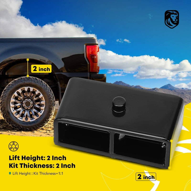 2-inch Rear Leveling Lift Kit with Blocks & U-Bolts for Ford F-250 Super Duty