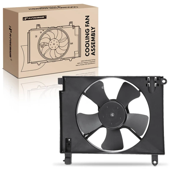 Radiator Cooling Fan Assembly with Shroud for 2004-2008 Chevrolet Aveo
