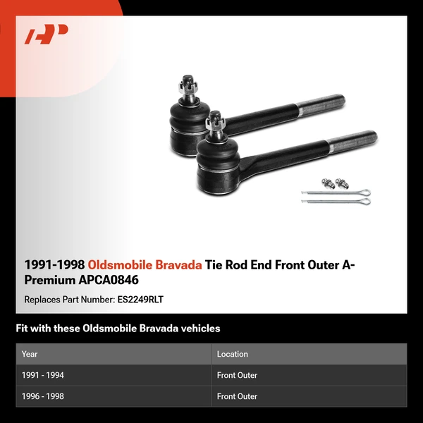 1991-1998 Oldsmobile Bravada Tie Rod End Front Outer A-Premium APCA0846