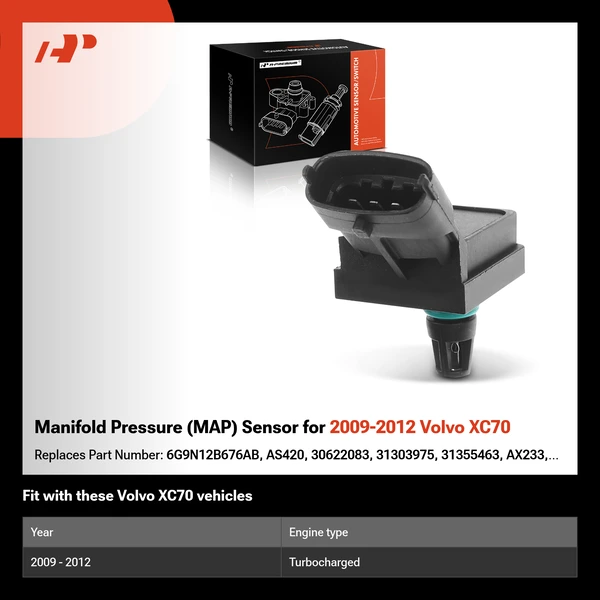 Manifold Pressure (MAP) Sensor for 2009-2012 Volvo XC70