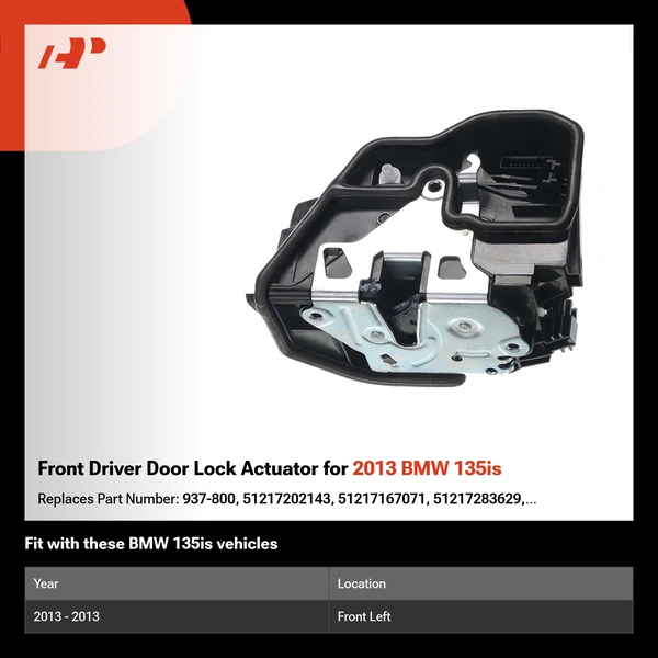 Front Driver Door Lock Actuator for 2013 BMW 135is