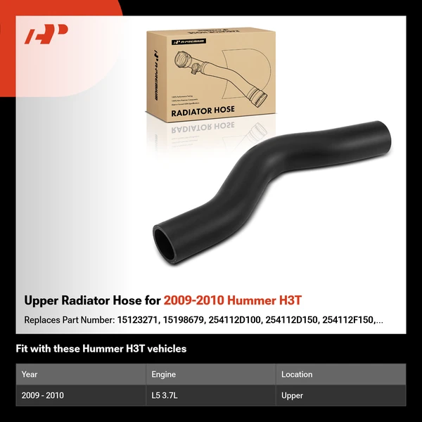 Upper Radiator Hose for 2009-2010 Hummer H3T