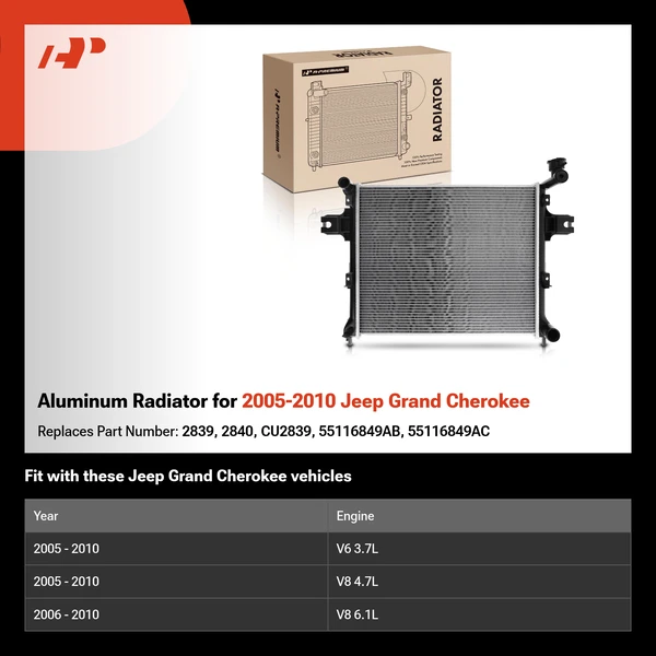Aluminum Radiator for 2005-2010 Jeep Grand Cherokee