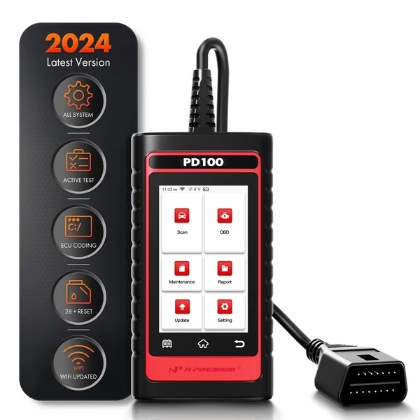 A-Premium 2024 PD100A Elite Pro OBD2 Scanner, Full Systems Diagnostic Tool for 1996-2018 Audi A6