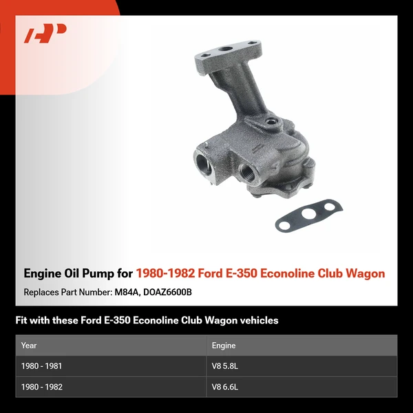 Engine Oil Pump for 1980-1982 Ford E-350 Econoline Club Wagon