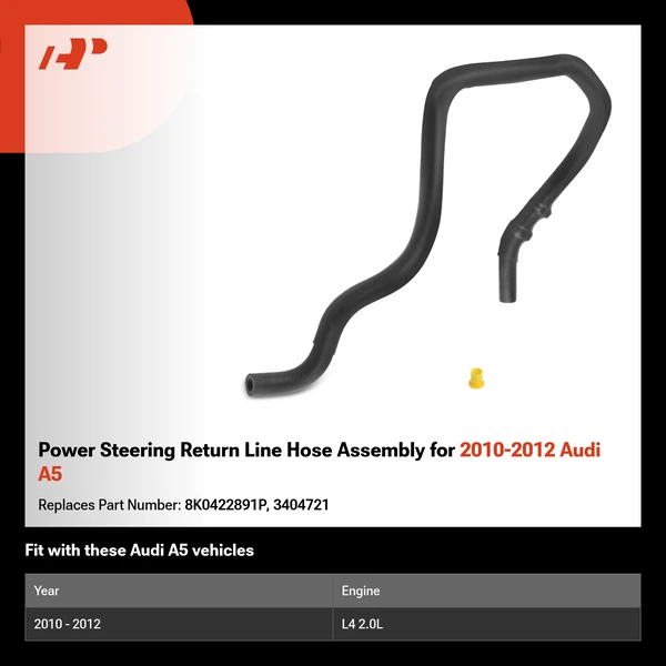 Power Steering Return Line Hose Assembly for 2010-2012 Audi A5
