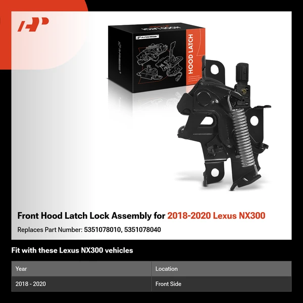 Front Hood Latch Lock Assembly for 2018-2020 Lexus NX300