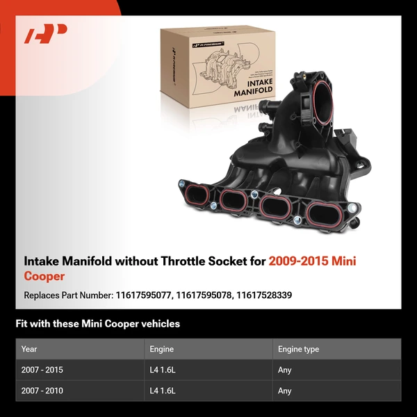 Intake Manifold without Throttle Socket for 2009-2015 Mini Cooper