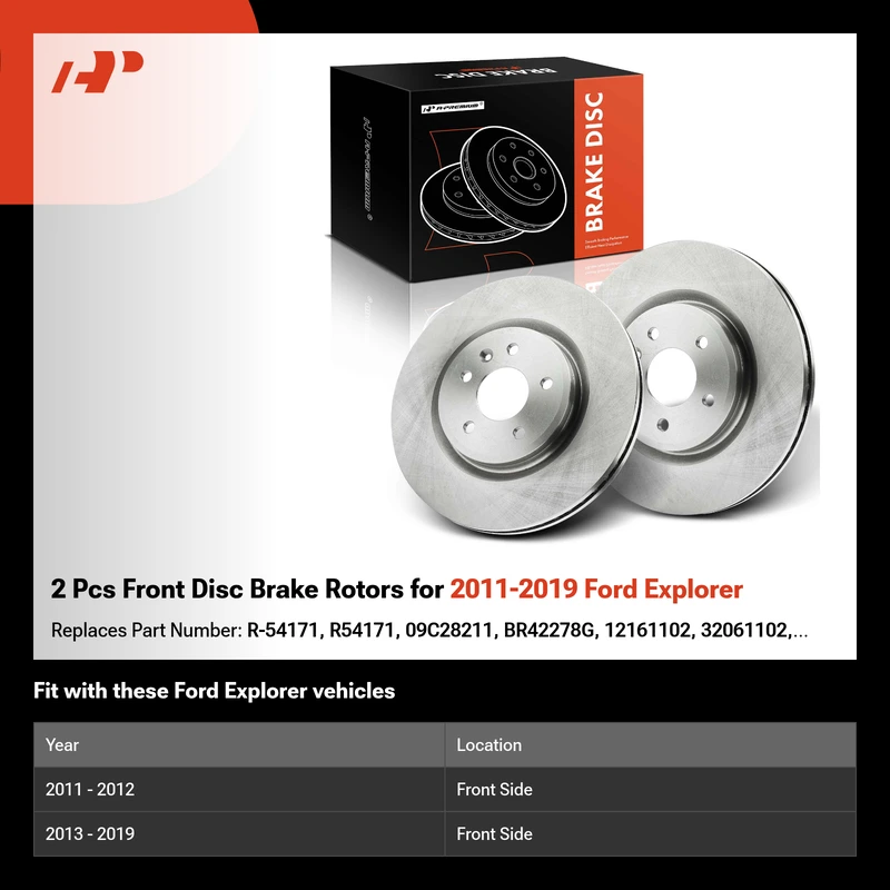 2 Pcs Front Disc Brake Rotors for 2011-2019 Ford Explorer