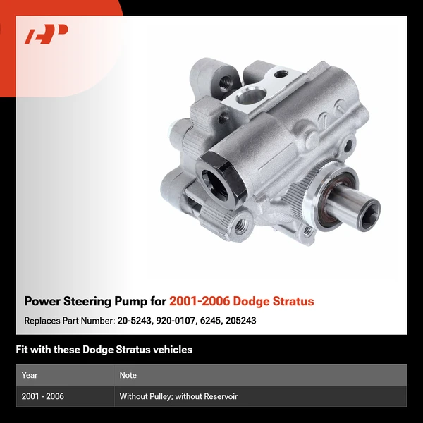 Power Steering Pump for 2001-2006 Dodge Stratus