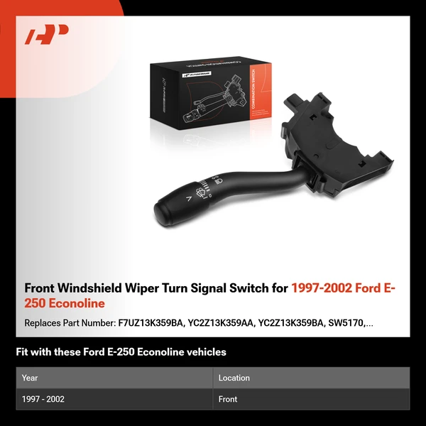 Front Windshield Wiper Turn Signal Switch for 1997-2002 Ford E-250 Econoline