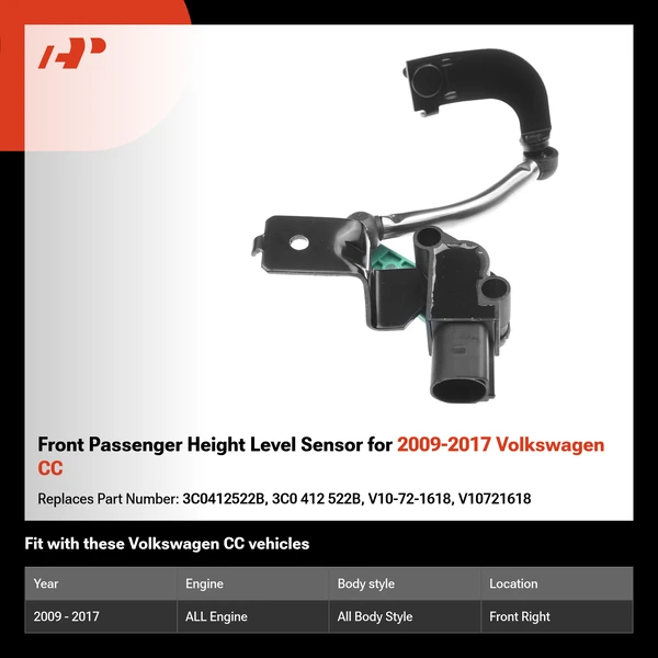 Front Passenger Height Level Sensor for 2009-2017 Volkswagen CC
