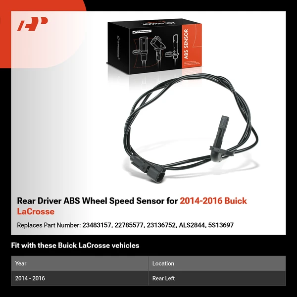 Rear Driver ABS Wheel Speed Sensor for 2014-2016 Buick LaCrosse