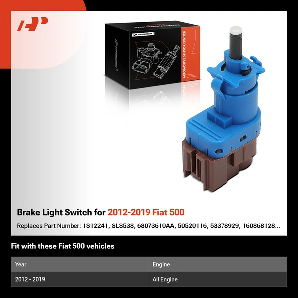 Brake Light Switch for 2012-2019 Fiat 500