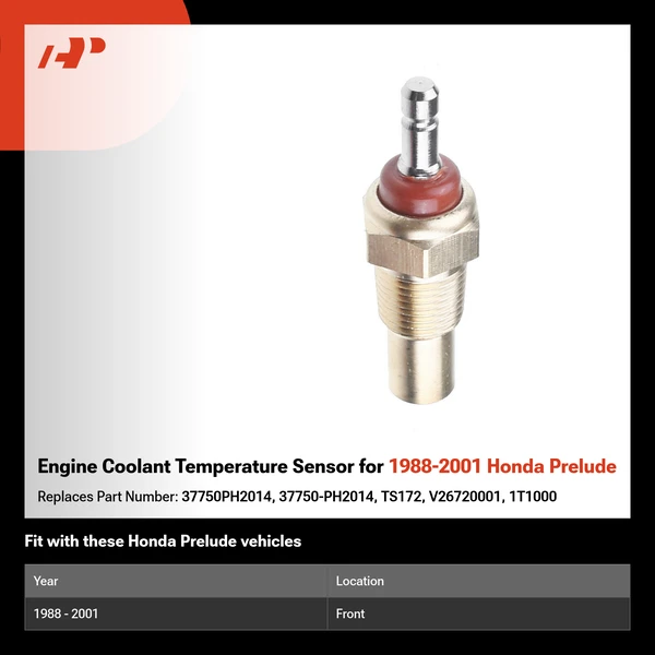 Engine Coolant Temperature Sensor for 1988-2001 Honda Prelude