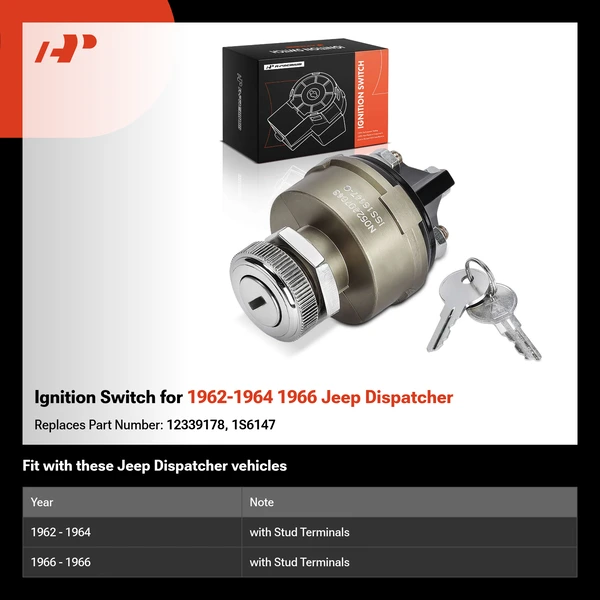 Ignition Switch for 1962-1964 1966 Jeep Dispatcher